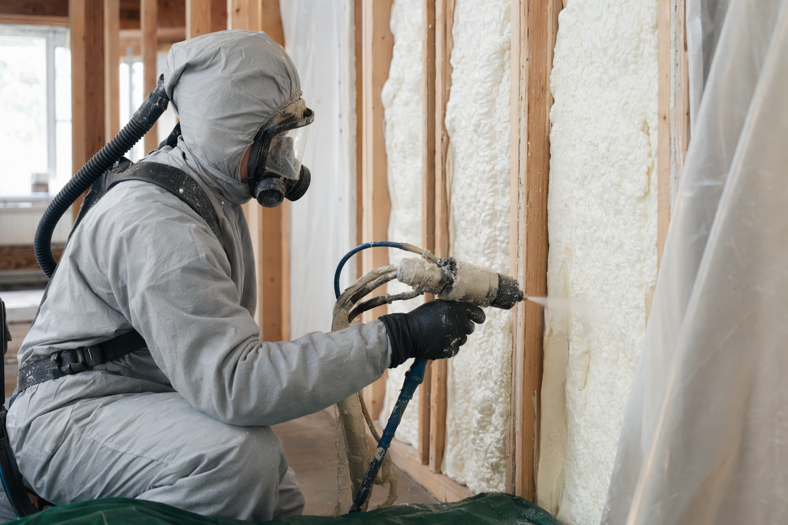Illustration for Spray foam insulation
